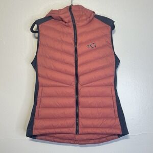 Kari Traa Eva Hybrid Down Vest Women L  Hooded Puffer Quilted Insulated